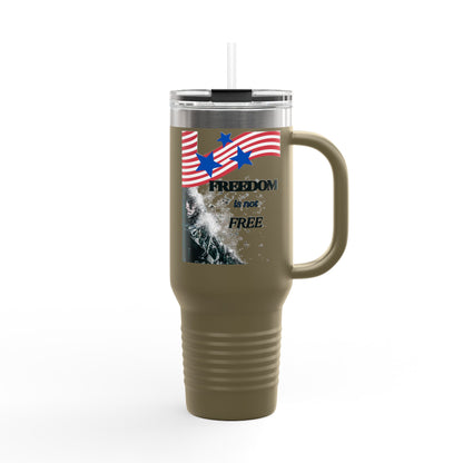 Freedom-Themed Insulated Travel Mug, 40oz – Perfect for Road Trips, Holidays, and Outdoor Adventures, Gifts for Patriots, Coffee Lovers, USA