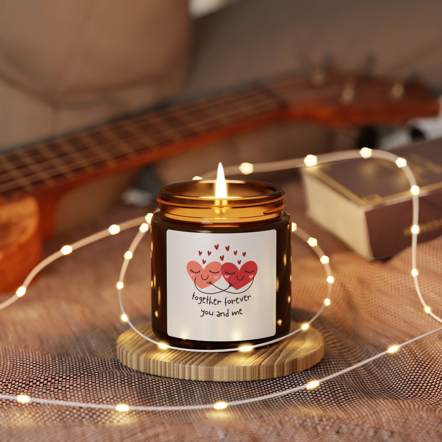Love Forever Scented Soy Candle (Multi-Size, Amber Jar)