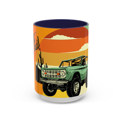 Vintage Off-Road Truck Coffee Mug — Desert Sunset Accent