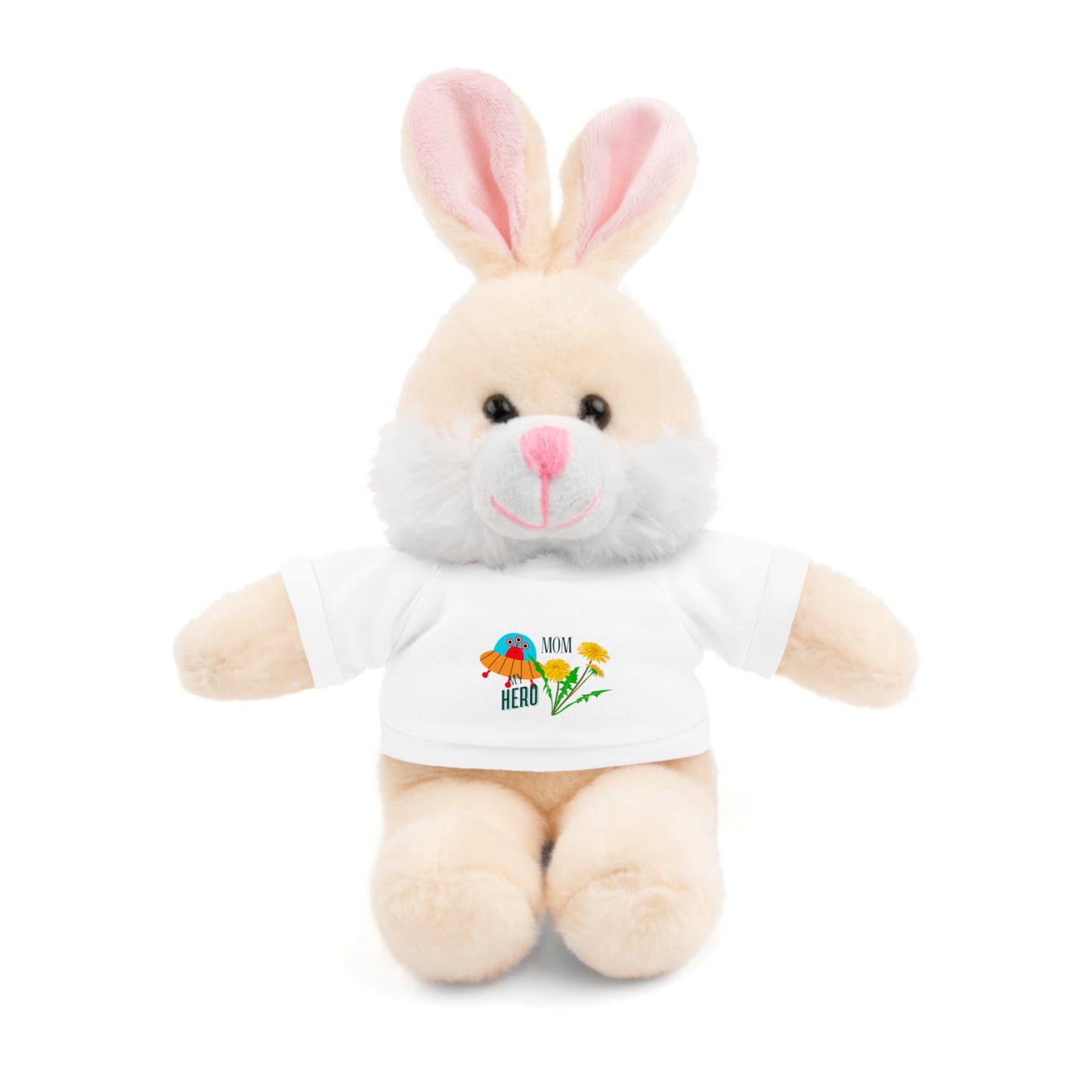MOM is my Hero Stuffed Animal Tee Bear - Perfect Gift for Kids & Celebrations
