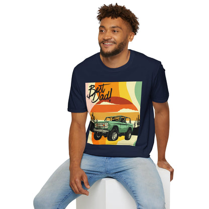 Best Dad Vintage Sunset Jeep T-Shirt