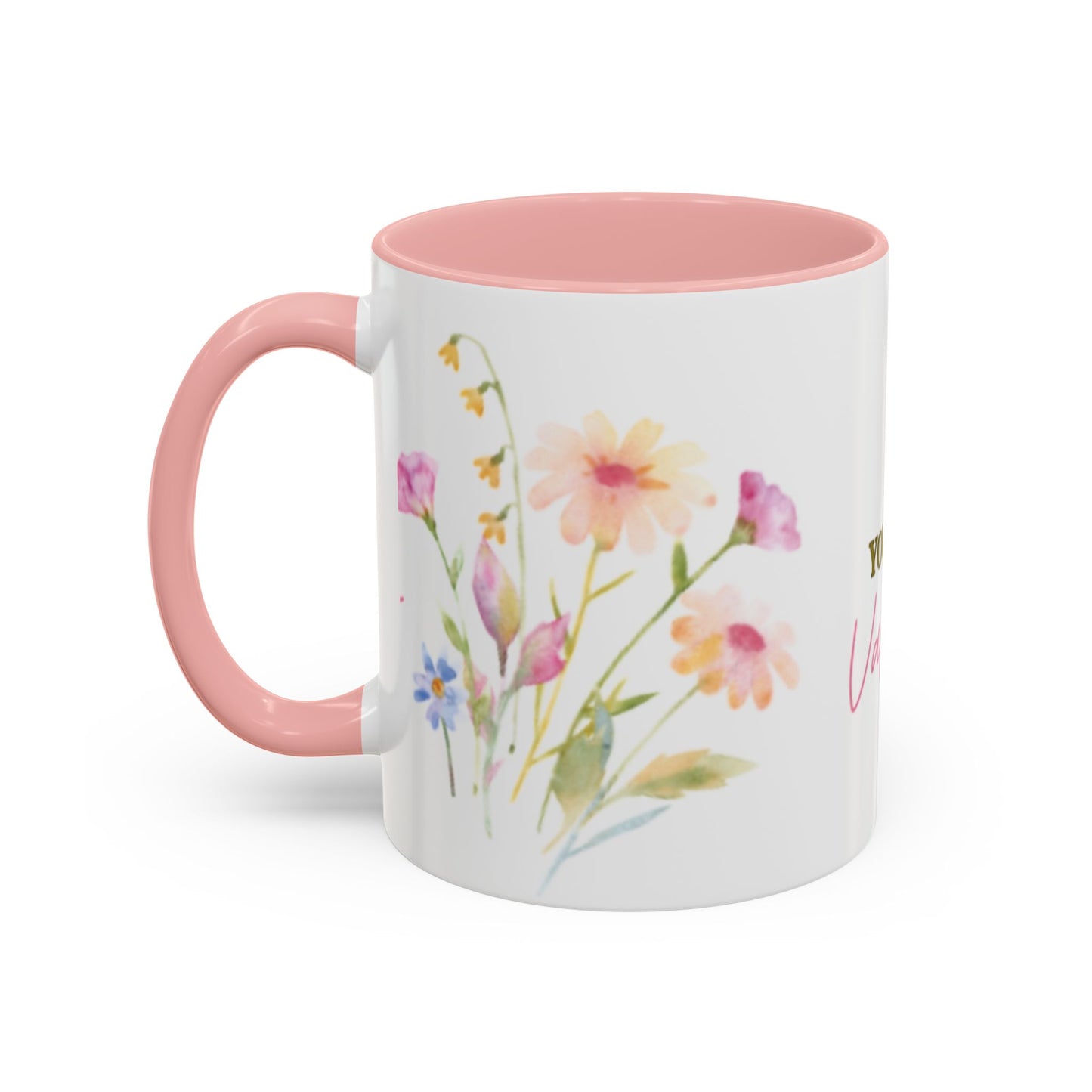 Valentine Floral Coffee Mug — "You Are My Valentine" Accent Mug