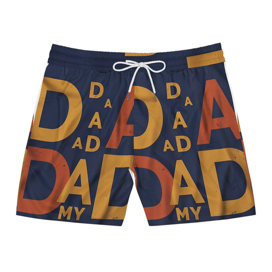Retro Dad Swim Shorts — Vintage-Inspired Mid-Length Men's Swim Trunks