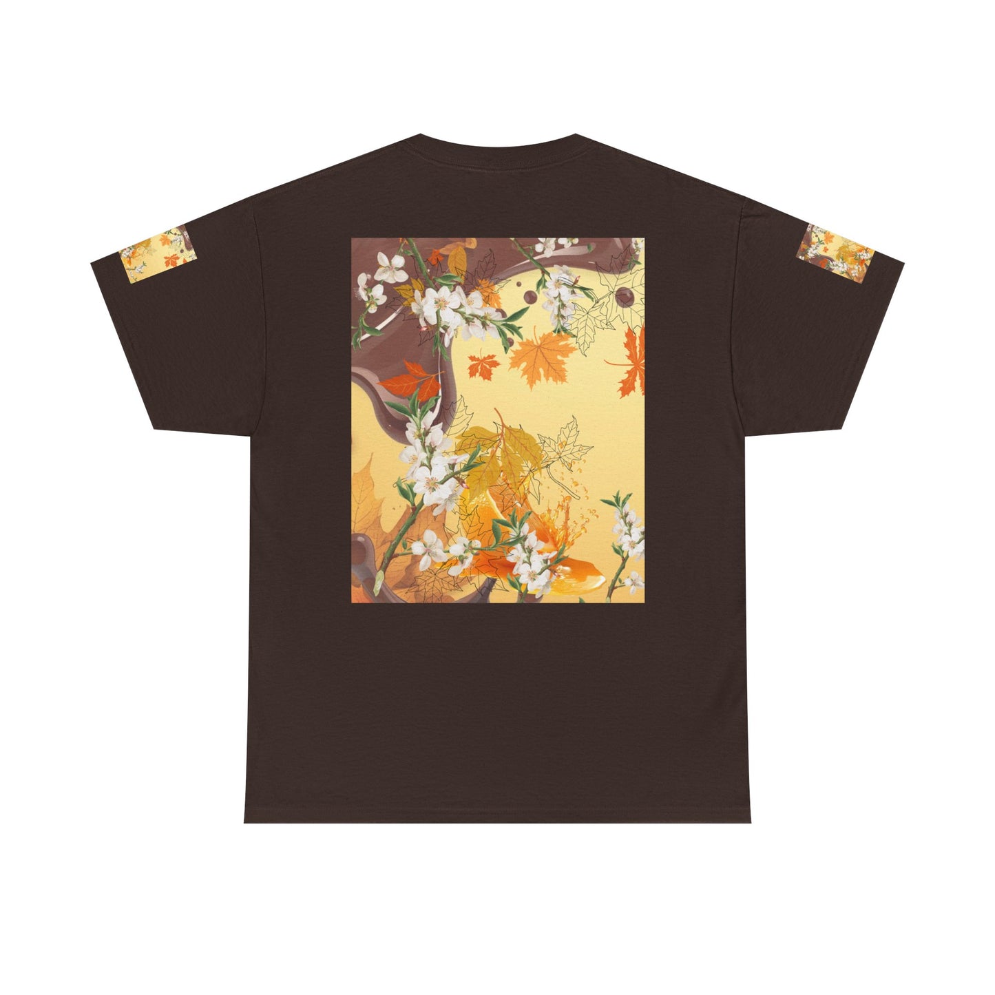 Autumn Citrus Floral Tee — "How God Grows Like Autumn Leaves" Graphic T-Shirt