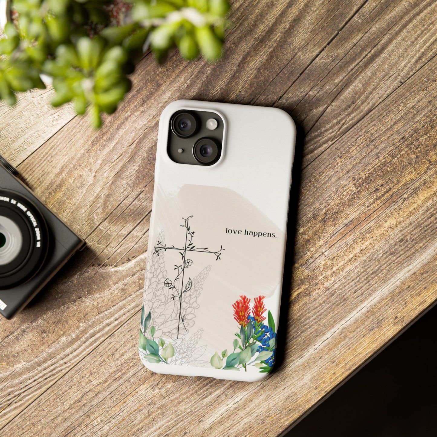 Floral Love Happens Phone Case - Slim Design for Nature Lovers