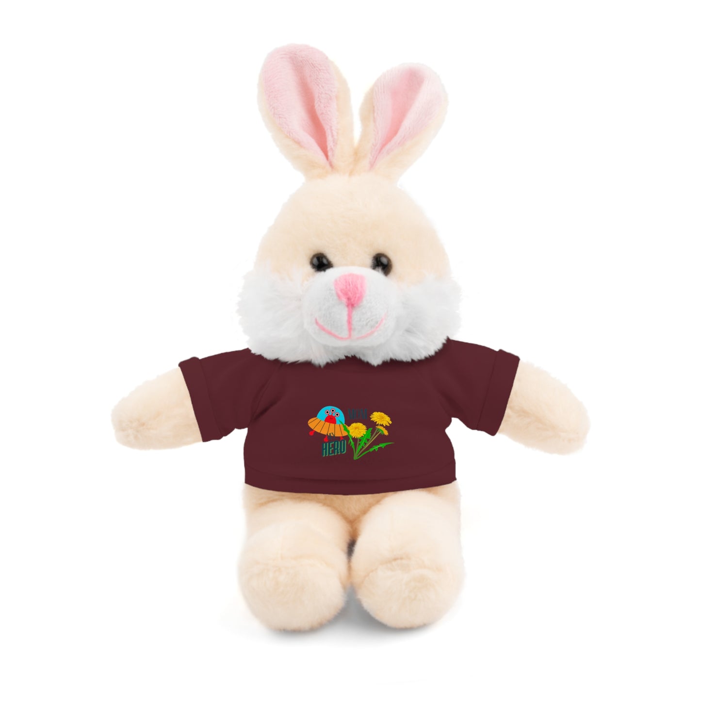 MOM is my Hero Stuffed Animal Tee Bear - Perfect Gift for Kids & Celebrations