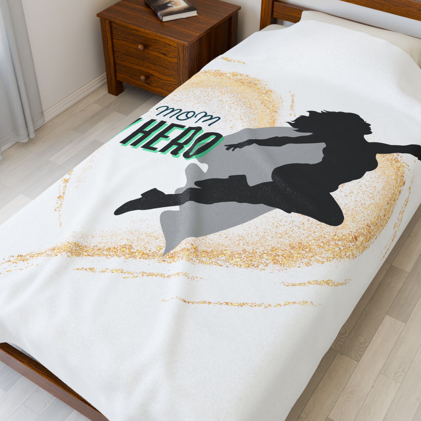 My Mom, My Hero Velveteen Plush Blanket - Cozy Gift for Moms