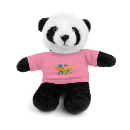 MOM is my Hero Stuffed Animal Tee Bear - Perfect Gift for Kids & Celebrations