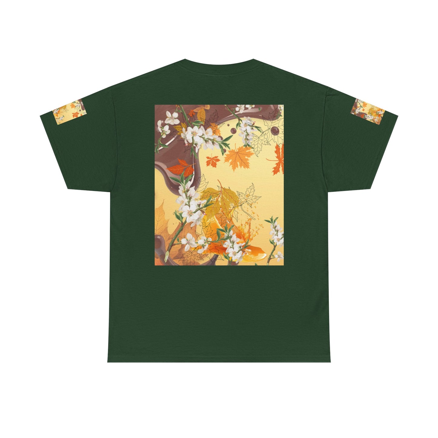 Autumn Citrus Floral Tee — "How God Grows Like Autumn Leaves" Graphic T-Shirt