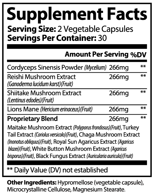 Mushroom Complex 10 X for Health and Immunity