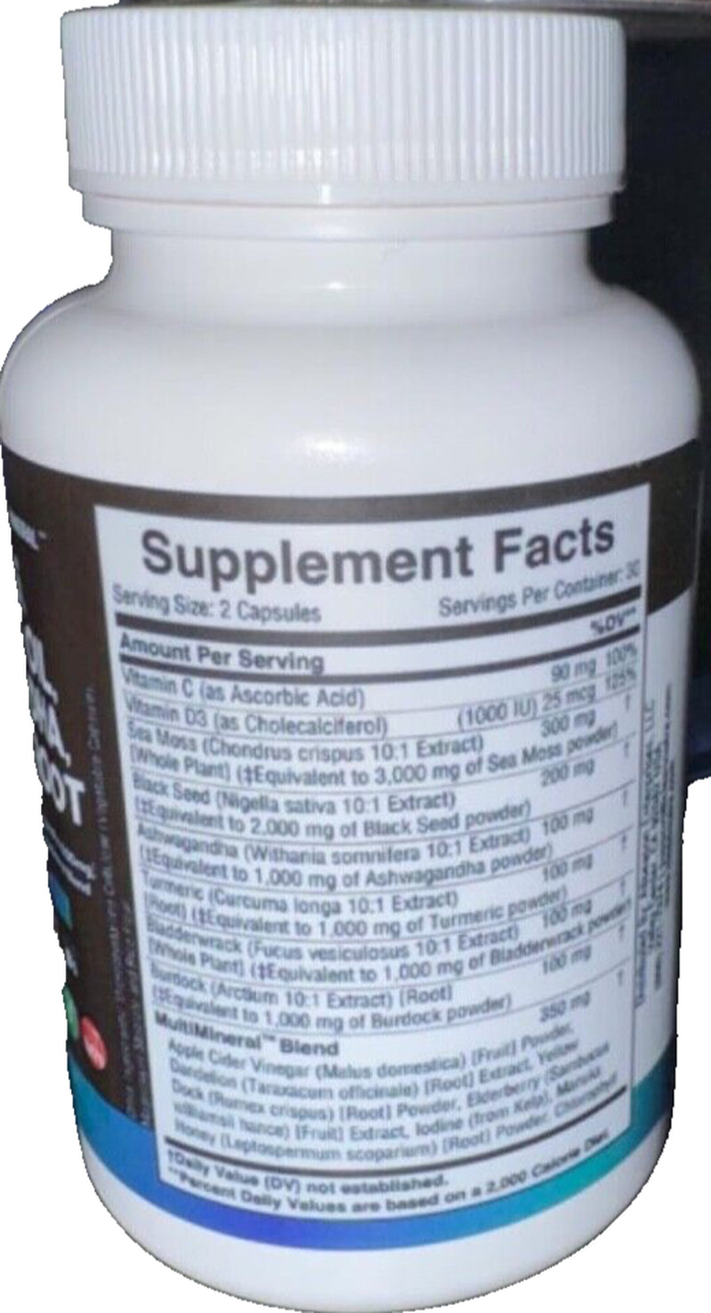 Sea Moss 3000Mg Black Seed Oil 2000Mg Ashwagandha 1000Mg Turmeric 1000Mg