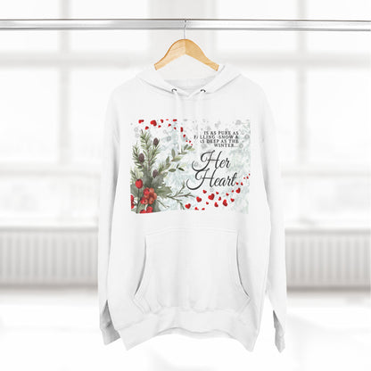 Her Heart Winter Hoodie — Feminine Resilience Fleece Hoodie
