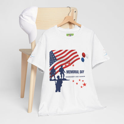 Memorial Day Tribute Tee, Unisex Cotton Shirt, Veterans Day Gift, Patriotic T-shirt, Remembrance Apparel