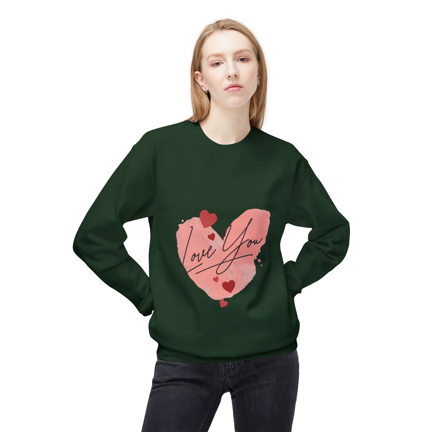 Love You Unisex Midweight Softstyle Fleece Crewneck Sweatshirt
