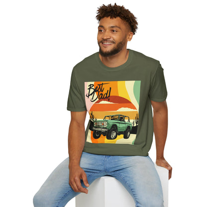 Best Dad Vintage Sunset Jeep T-Shirt