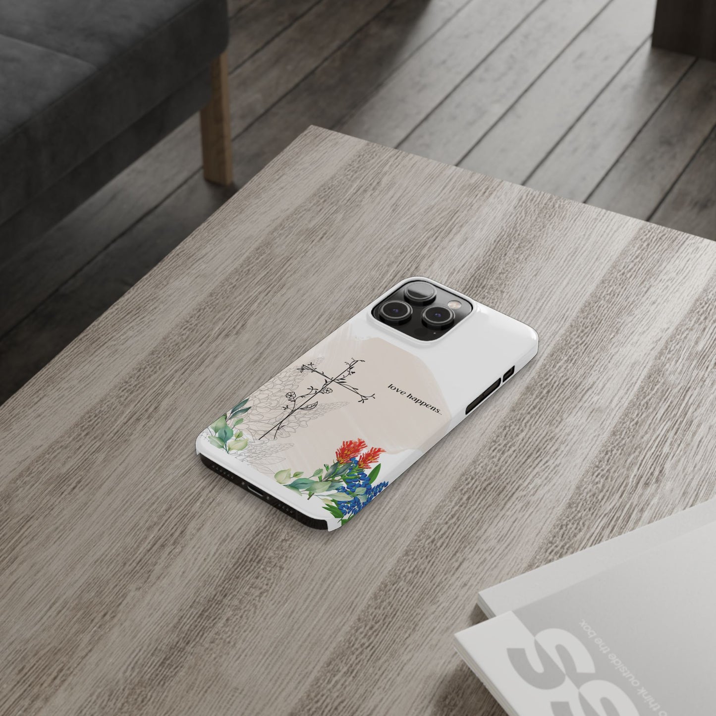 Floral Love Happens Phone Case - Slim Design for Nature Lovers