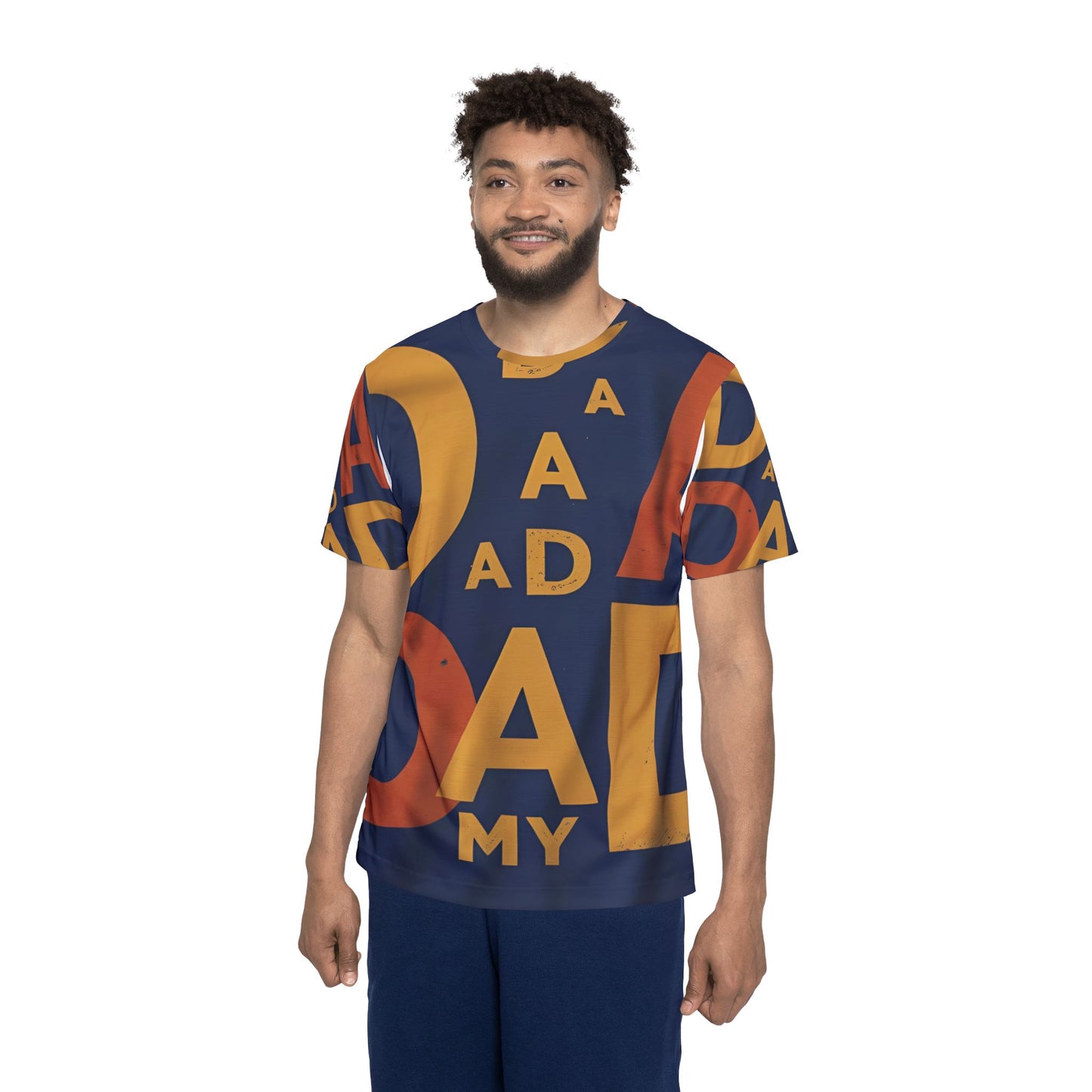 Dad Graphic Sports Jersey — Bold Retro Lettering All-Over Print