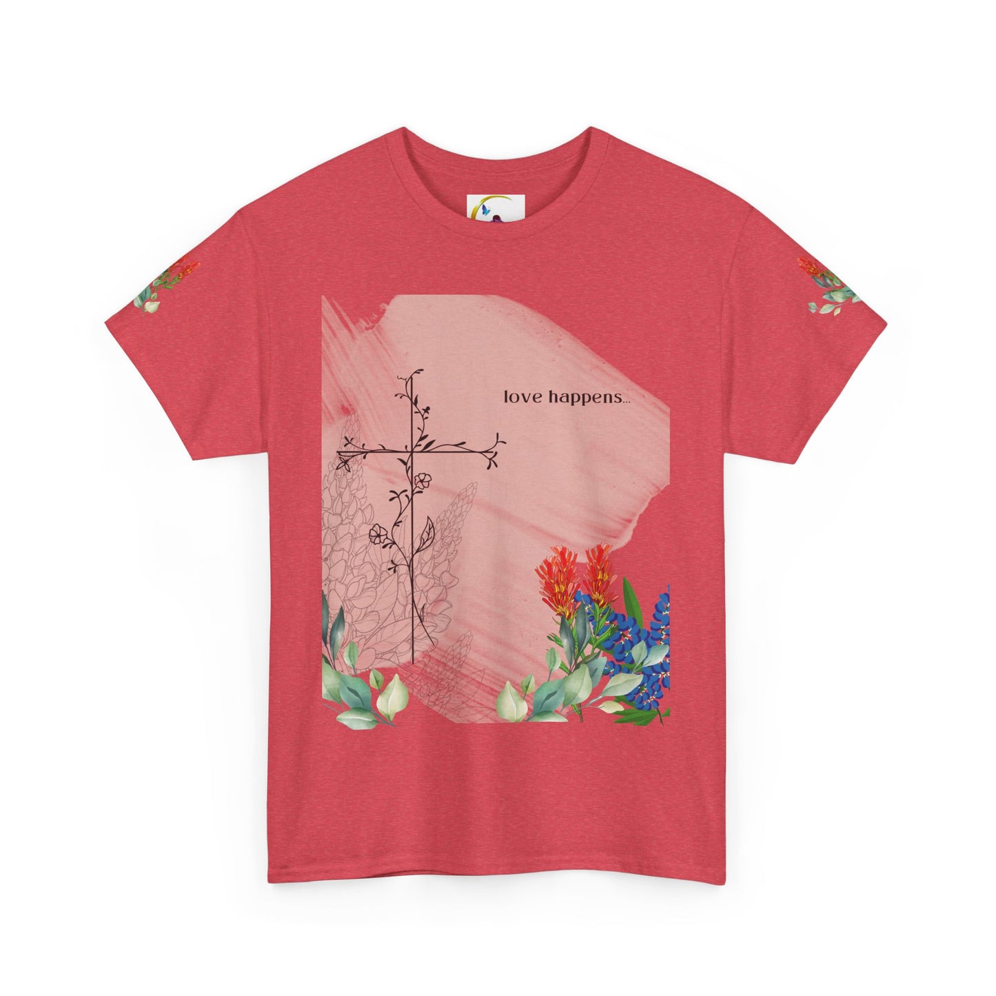 Floral Love Happens Unisex Heavy Cotton Tee
