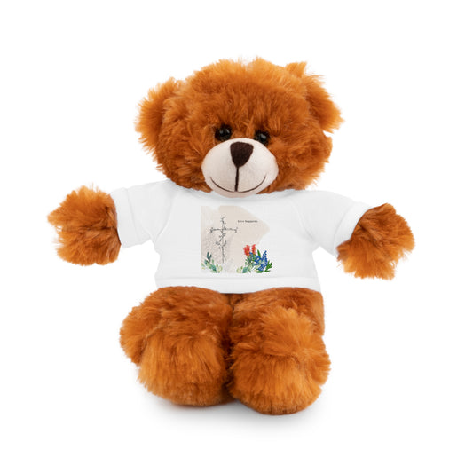 love Happens Stuffed Animal with Custom Tee - Adorable Cuddly Bear Gift for Kids