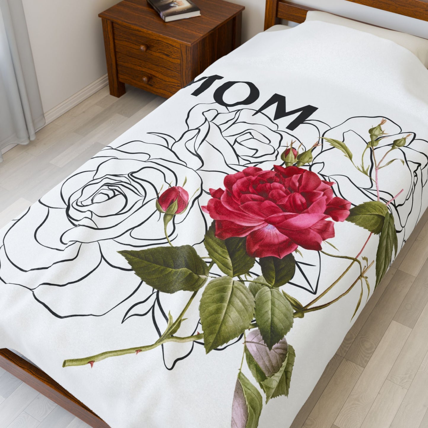 Special Mom Floral Velveteen Plush Blanket – Cozy Gift for Mother's Day