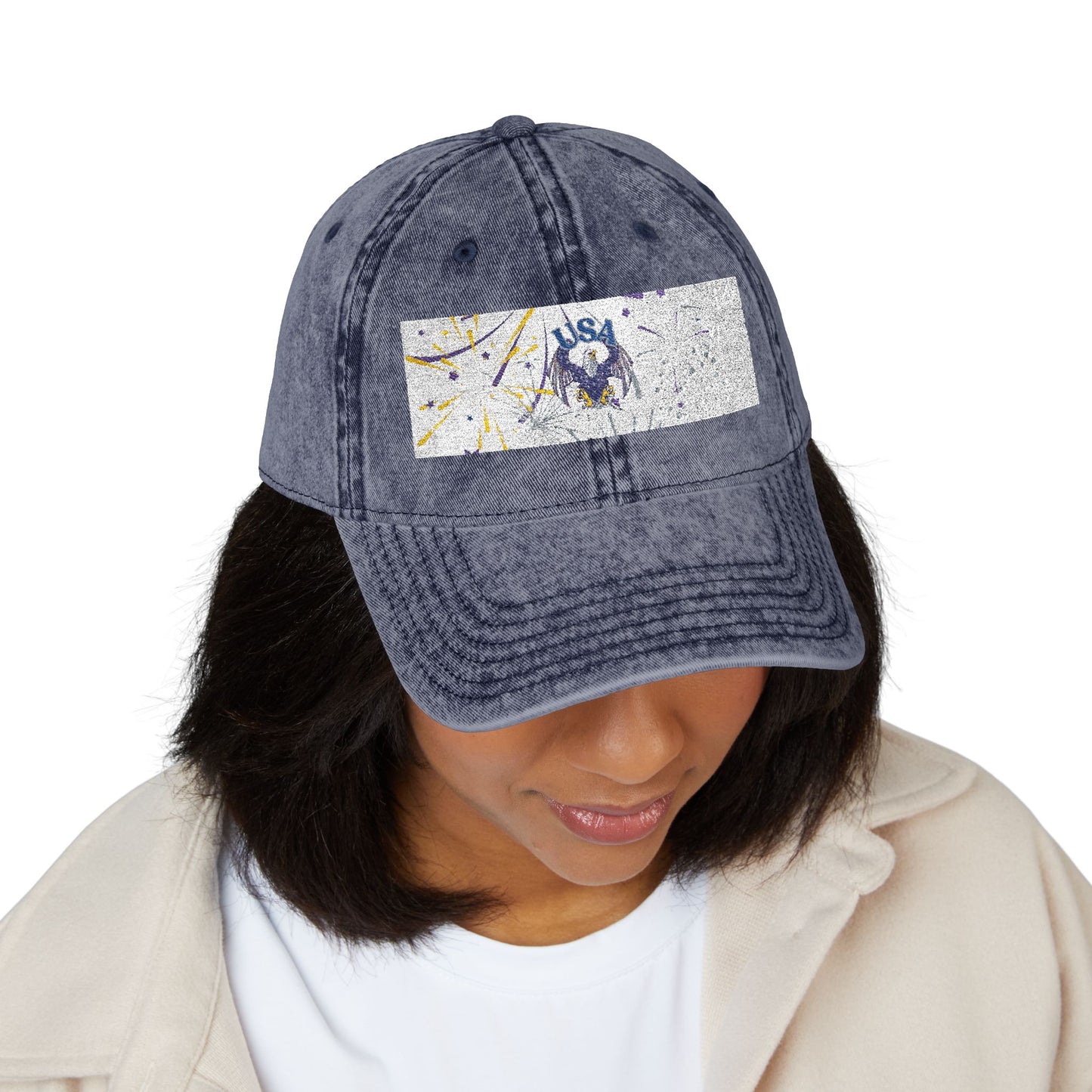 Patriotic Eagle Vintage Embroidery Cap, Retro Dad Hat