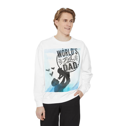 World's Best Dad Sweatshirt — Silhouette Father & Child Watercolor Design