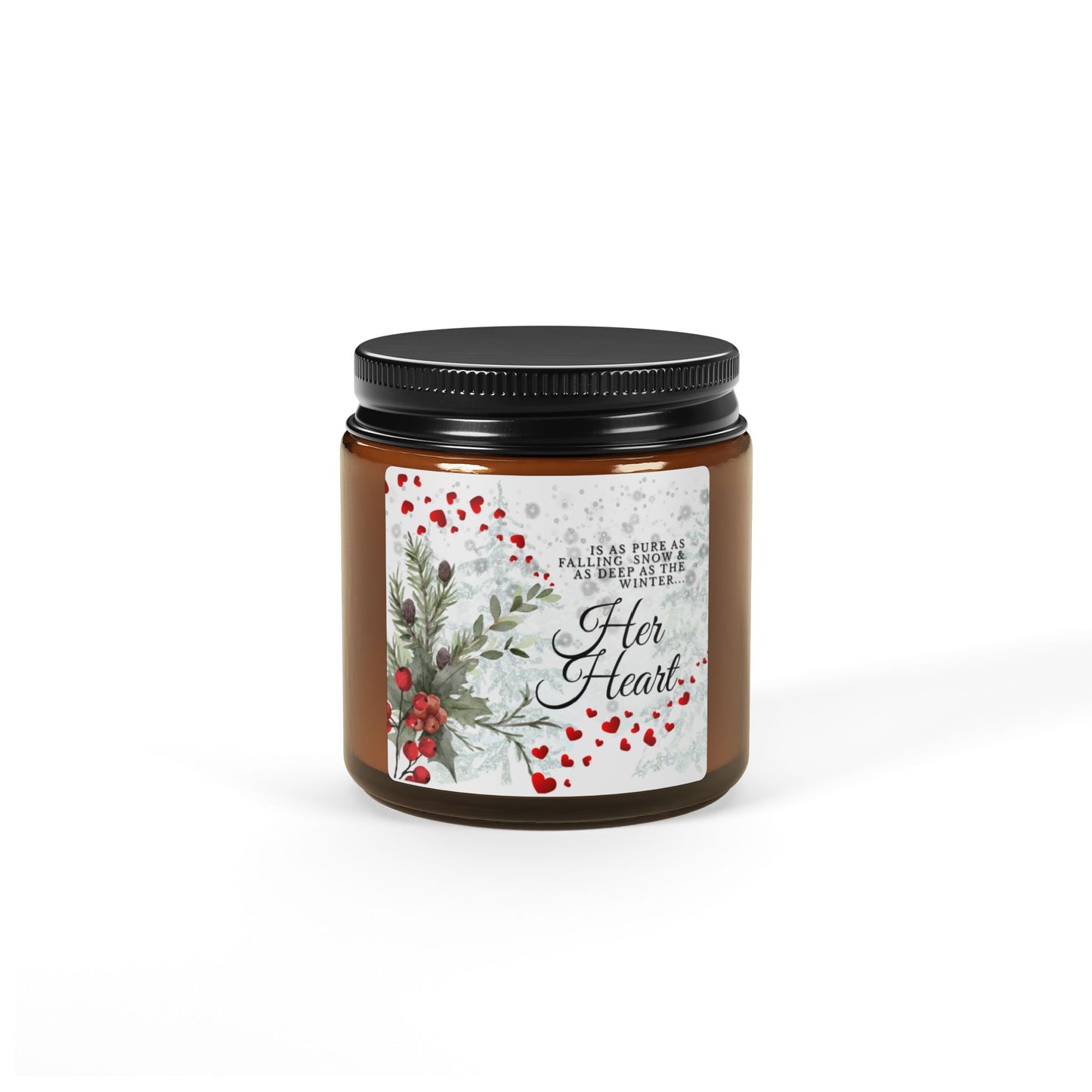 'She Is As Deep As The Winter' Scented Soy Candle — Amber Jar (Multi-Size)