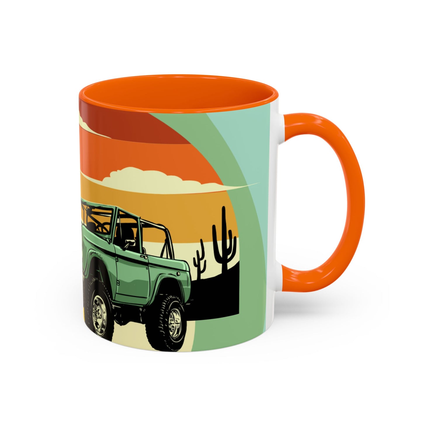 Vintage Off-Road Truck Coffee Mug — Desert Sunset Accent