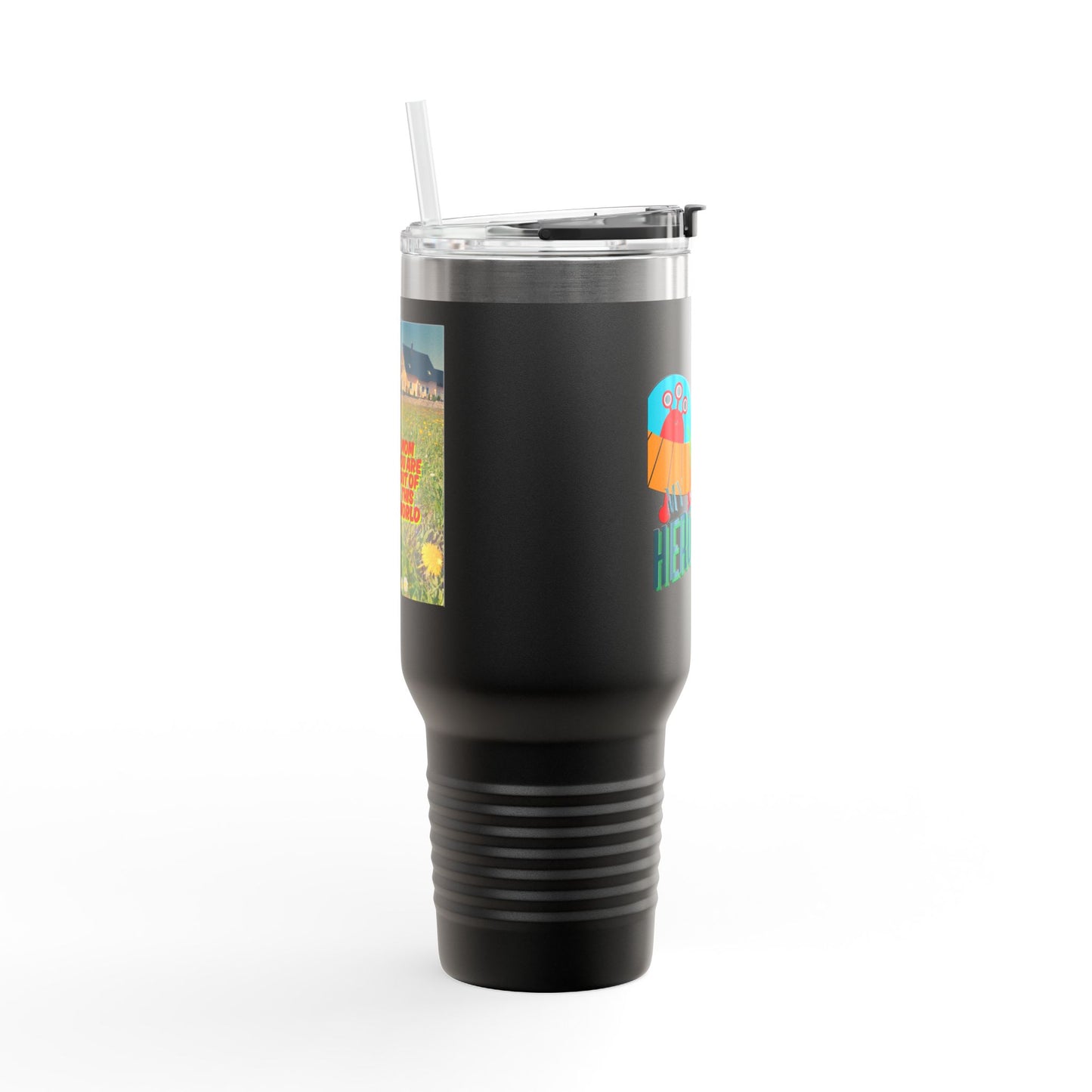 Mom Hero 40oz Insulated Travel Mug - Bright & Cheerful Design