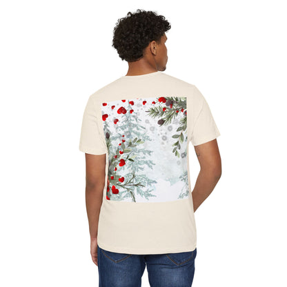 Her Heart Winter T-Shirt — Romantic Holiday Snow & Red Berries Design