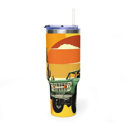 Retro Sunset Truck "Best Dad!" Travel Mug 40 oz.