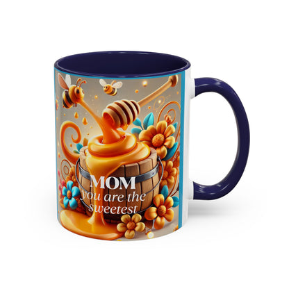 Sweetest Mom Coffee Mug - Bee & Honey Design - Perfect Gift for Mother's Day