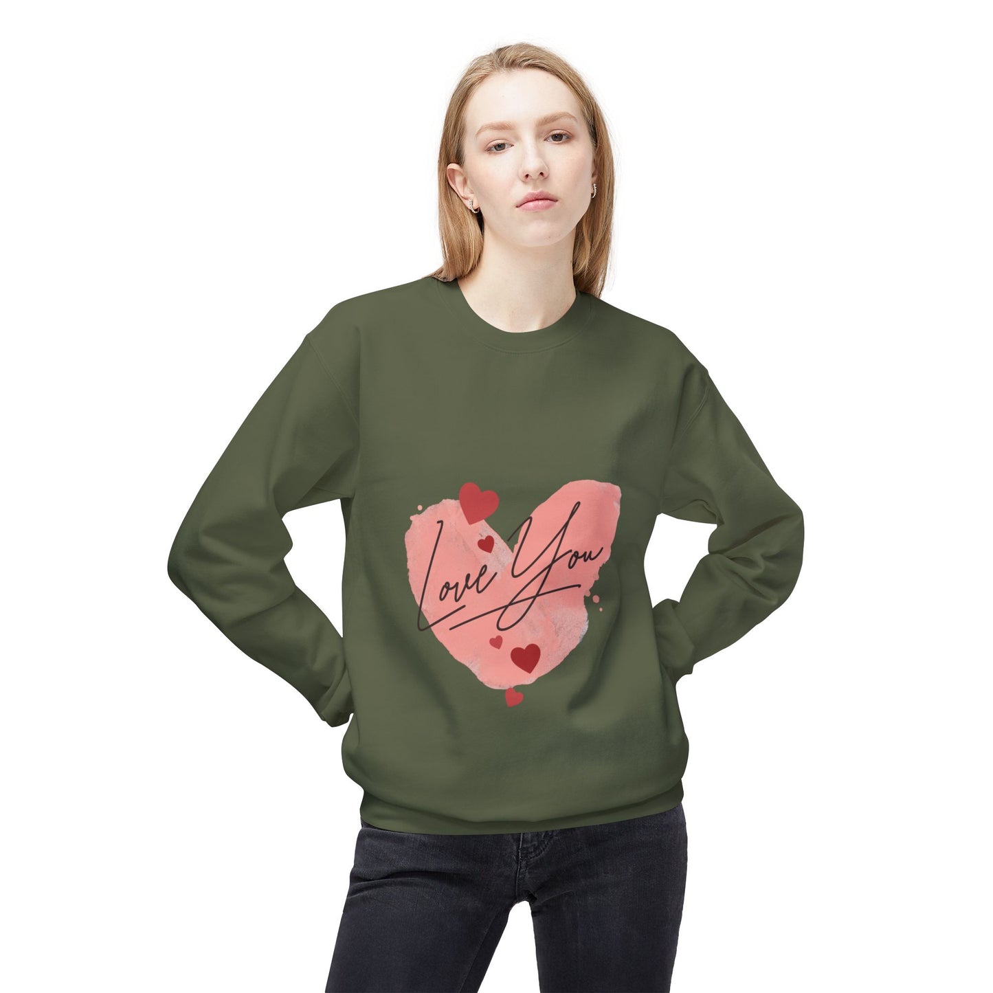 Love You Unisex Midweight Softstyle Fleece Crewneck Sweatshirt