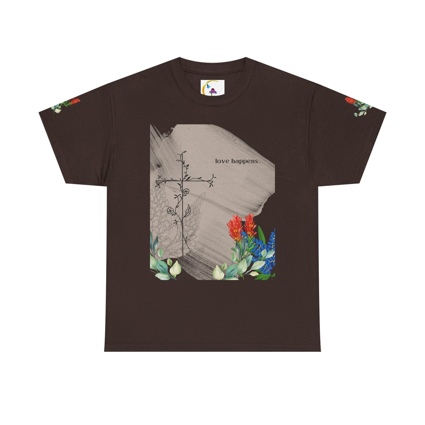 Floral Love Happens Unisex Heavy Cotton Tee