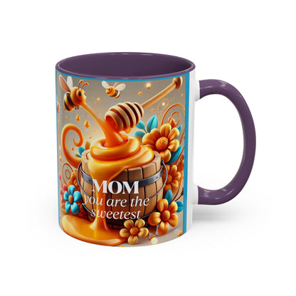 Sweetest Mom Coffee Mug - Bee & Honey Design - Perfect Gift for Mother's Day