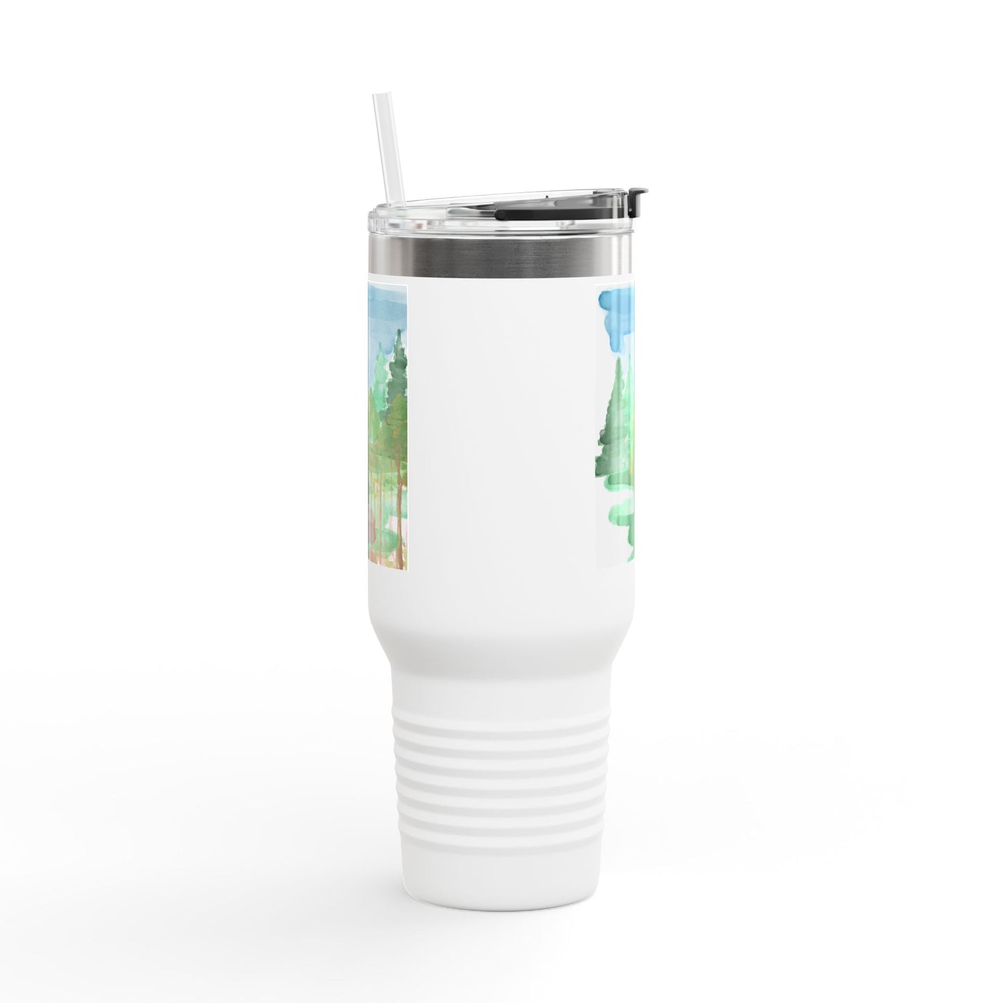 Dad Time 40oz Insulated Travel Mug – Scenic Nature Tumbler with Handle