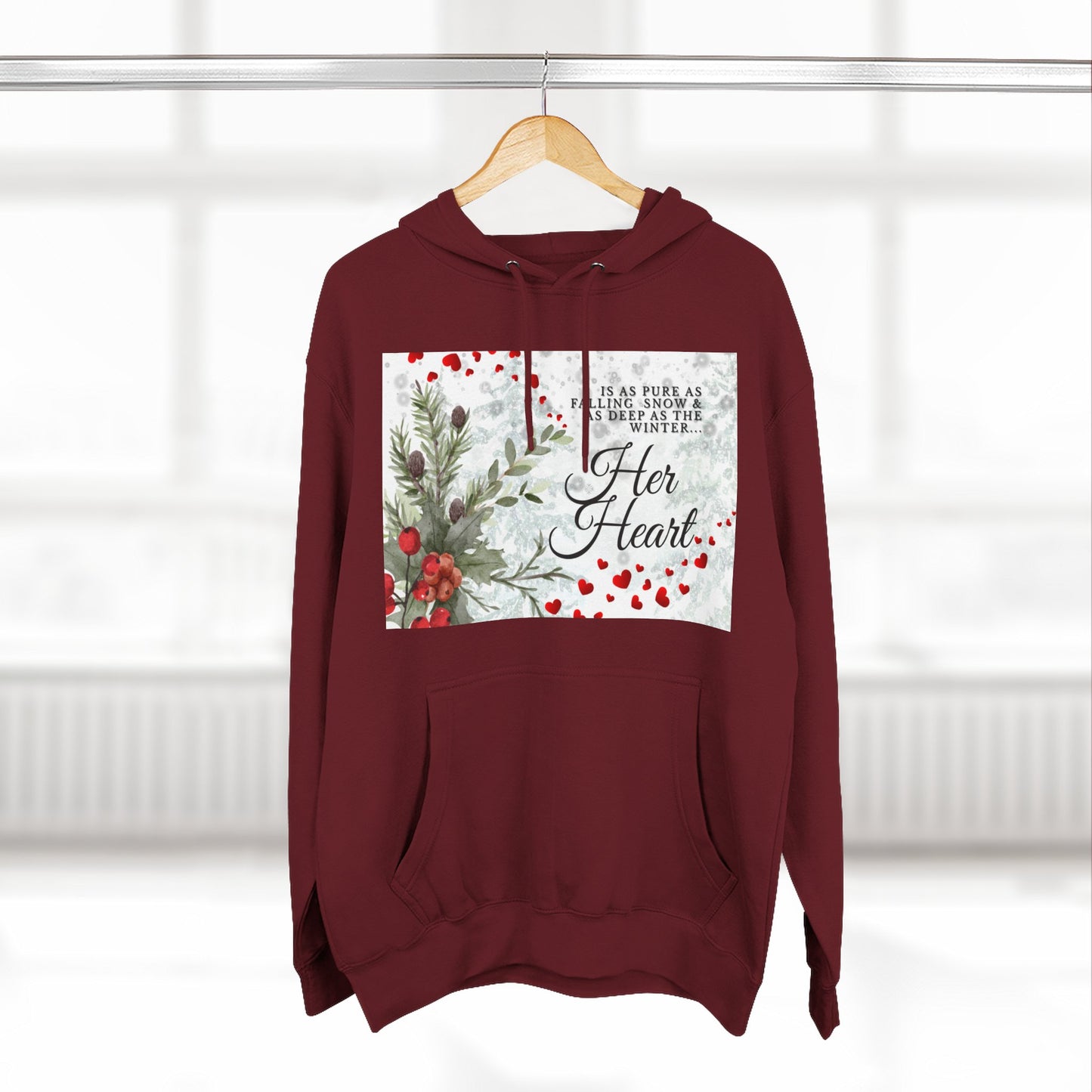 Her Heart Winter Hoodie — Feminine Resilience Fleece Hoodie