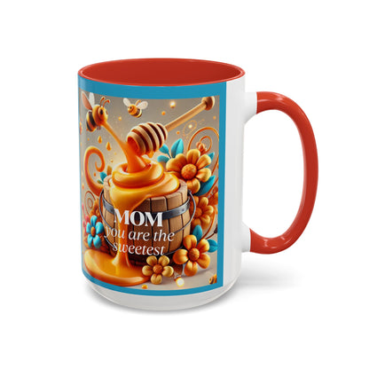Sweetest Mom Coffee Mug - Bee & Honey Design - Perfect Gift for Mother's Day