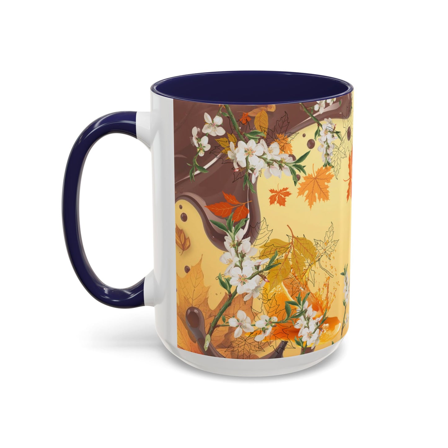 Autumn Citrus Coffee Mug - 'Her Soul Glows Like Autumn Leaves' Accent Ceramic Mug
