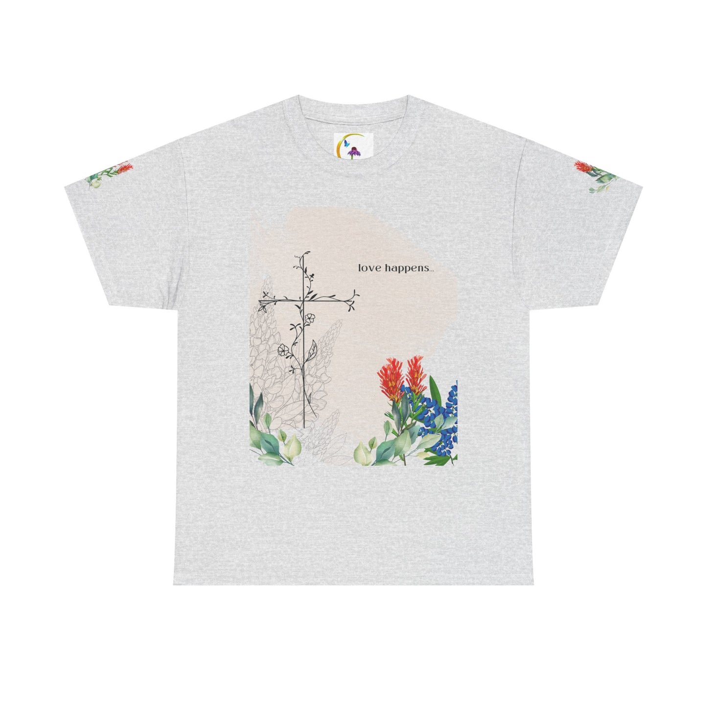 Floral Love Happens Unisex Heavy Cotton Tee