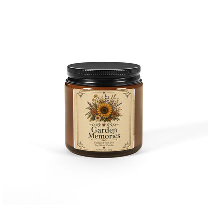Garden Memories Soy Candle — Amber Jar Scented Candle (Multiple Sizes)