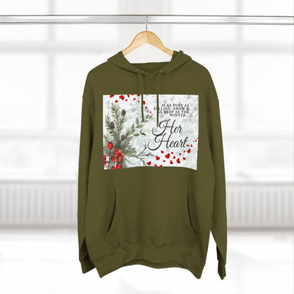 Her Heart Winter Hoodie — Feminine Resilience Fleece Hoodie
