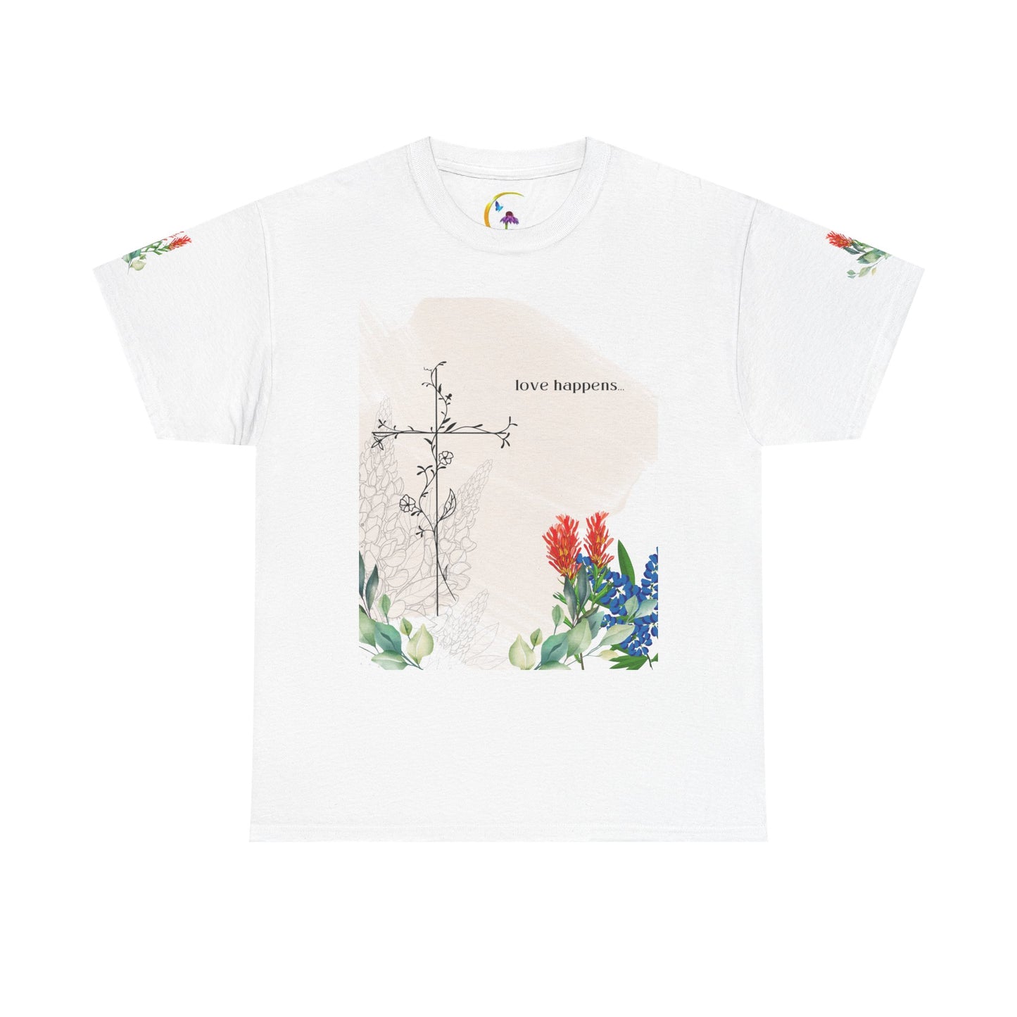 Floral Love Happens Unisex Heavy Cotton Tee