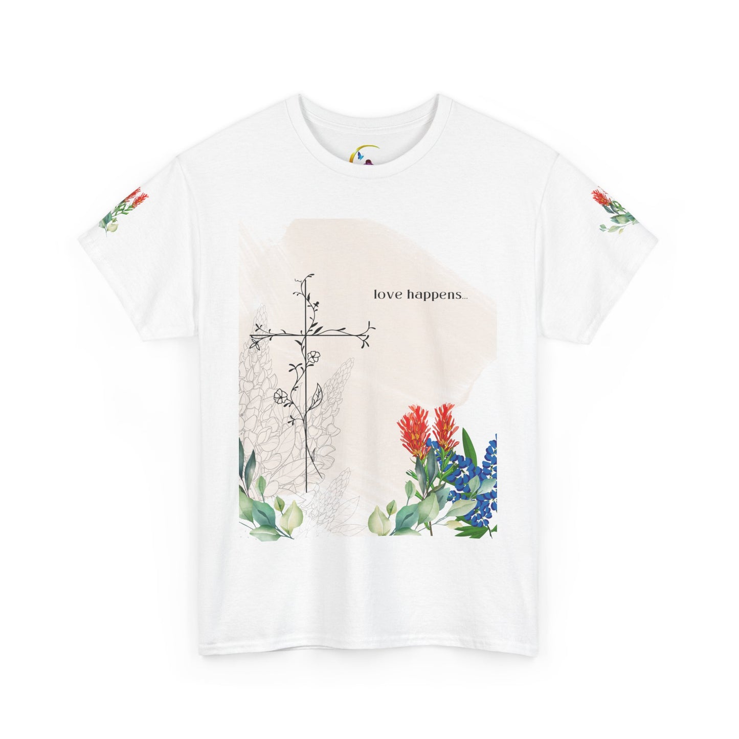Floral Love Happens Unisex Heavy Cotton Tee