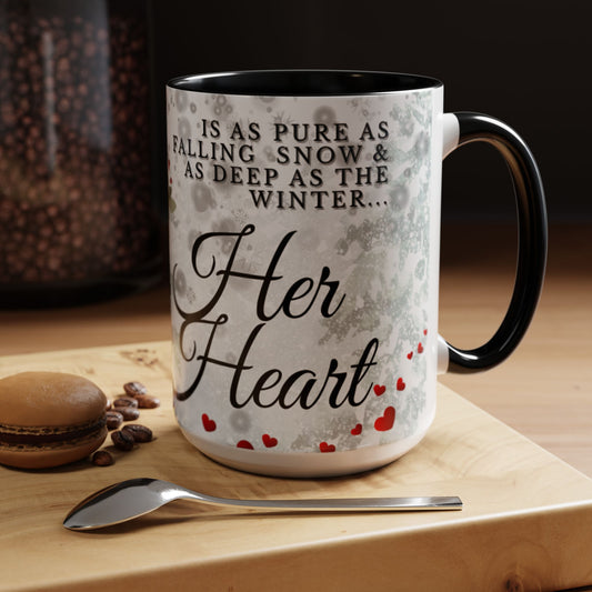 Mug — 'Her Heart' Inspirational Winter Coffee Mug (Accent, 11/15oz)