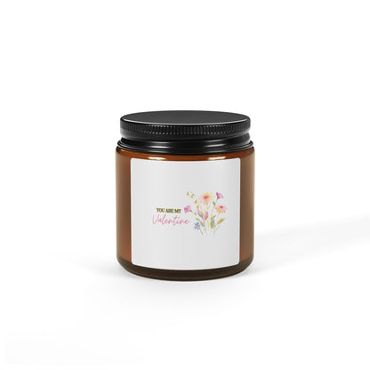 You Are My Valentine Scented Soy Candle (Multi-Size, Amber Jar)