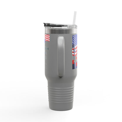 Freedom-Themed Insulated Travel Mug, 40oz – Perfect for Road Trips, Holidays, and Outdoor Adventures, Gifts for Patriots, Coffee Lovers, USA
