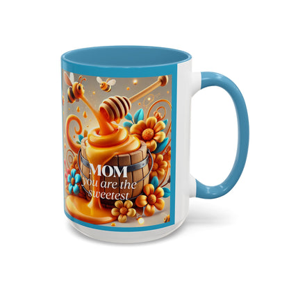 Sweetest Mom Coffee Mug - Bee & Honey Design - Perfect Gift for Mother's Day