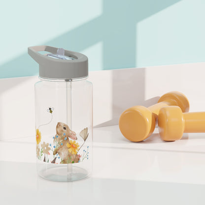 Cute Bunny & Floral Tritan Water Bottle - Perfect for Spring Adventures