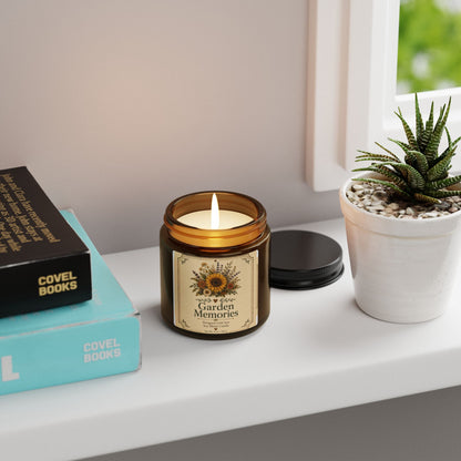 Garden Memories Soy Candle — Amber Jar Scented Candle (Multiple Sizes)